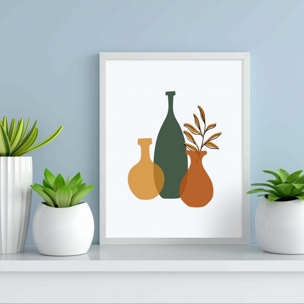 Colour Vase Wall Art - Modern Printed