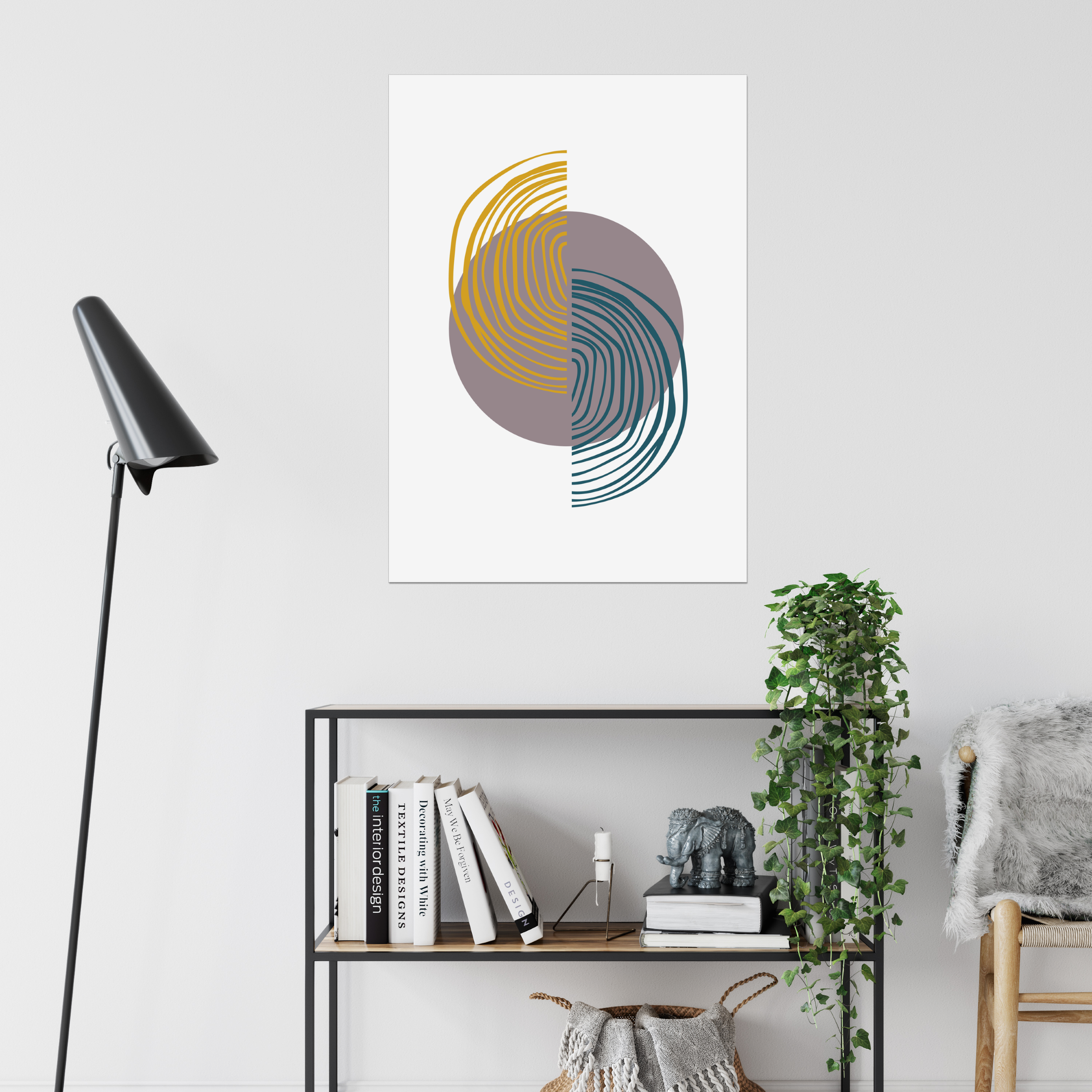 Round Curve Seasonal Gardening Abstract Wall Poster