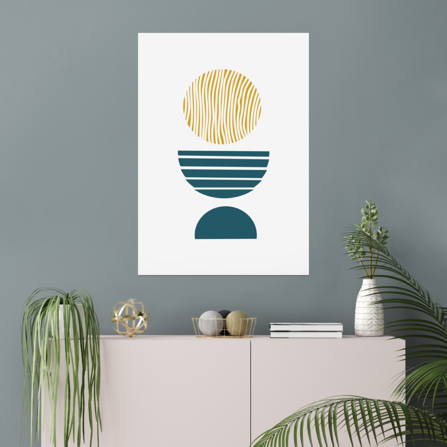 Geometry Shape Deco Wall Wreath Vintage Art Print